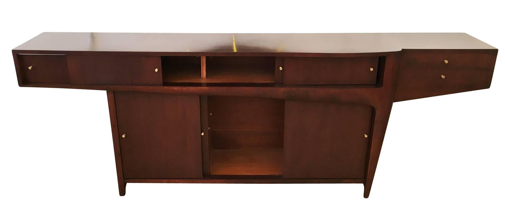 Mid-Century Modern Large Italian Mid-Century Rosewood Credenza