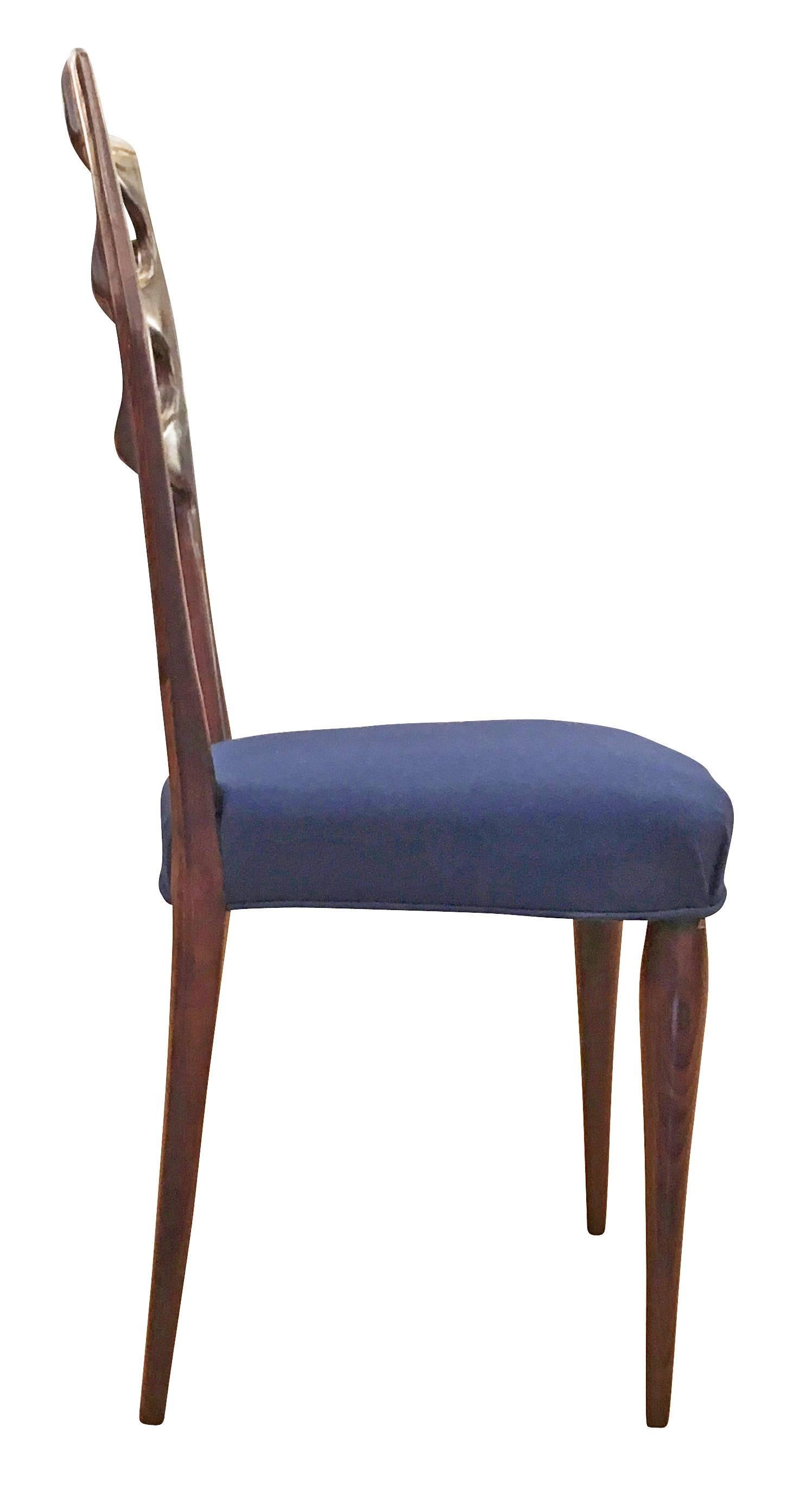 Set of Six Elegant Mid-Century Dining Chairs In Good Condition In New York, NY