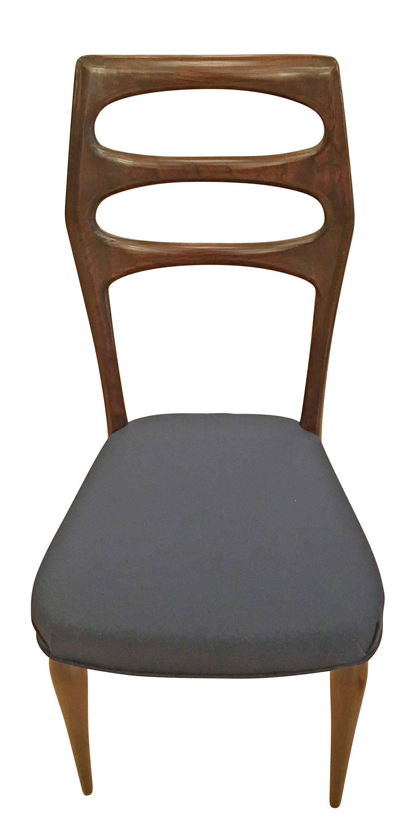 Mid-20th Century Set of Six Elegant Mid-Century Dining Chairs