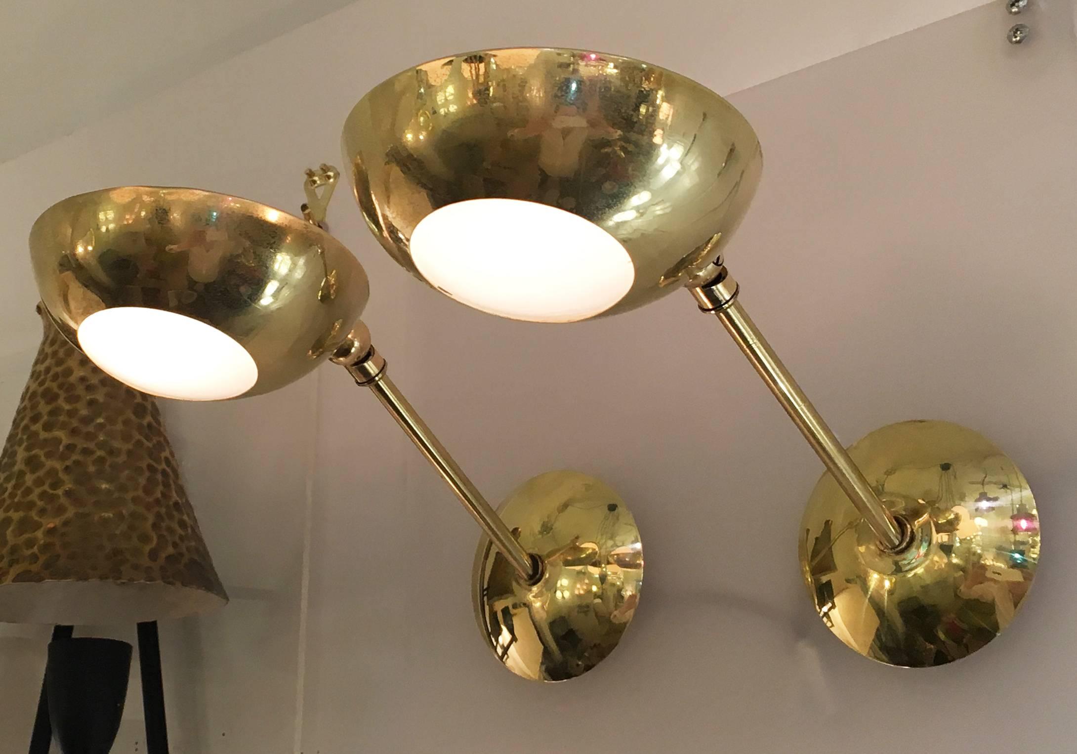 Pair of Sconces in the Manner of Stilnovo, Italy, 1960s In Excellent Condition In New York, NY