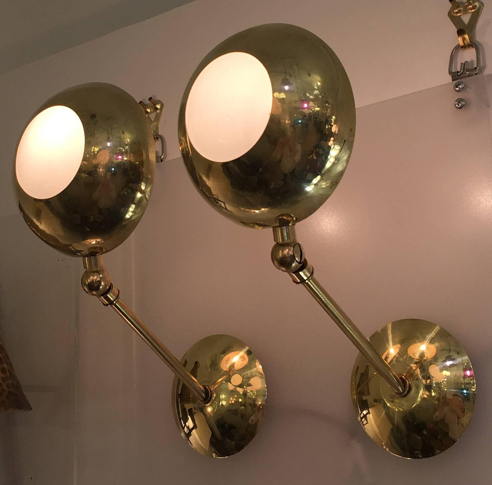 Mid-20th Century Pair of Sconces in the Manner of Stilnovo, Italy, 1960s