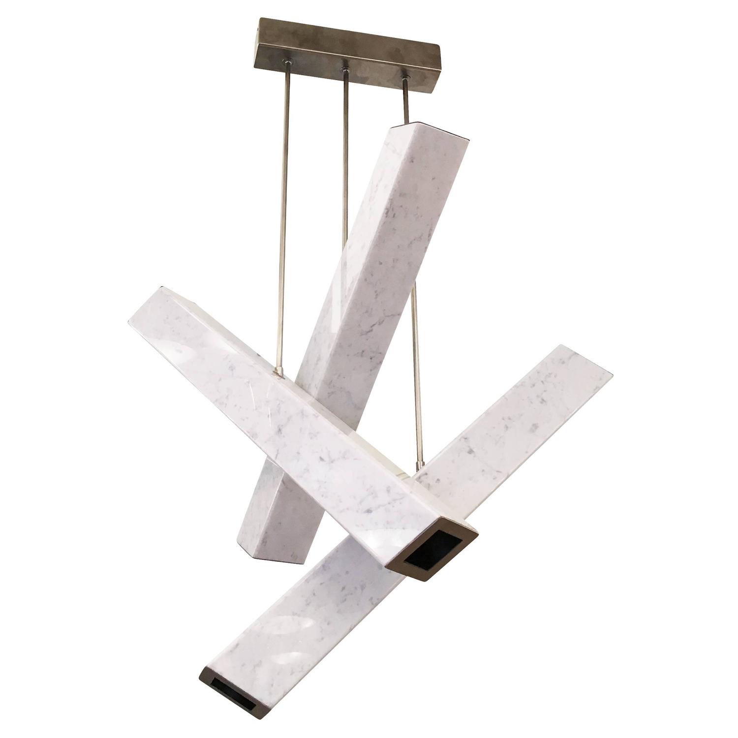 Contemporary Carrara Marble Chandelier For Sale at 1stdibs
