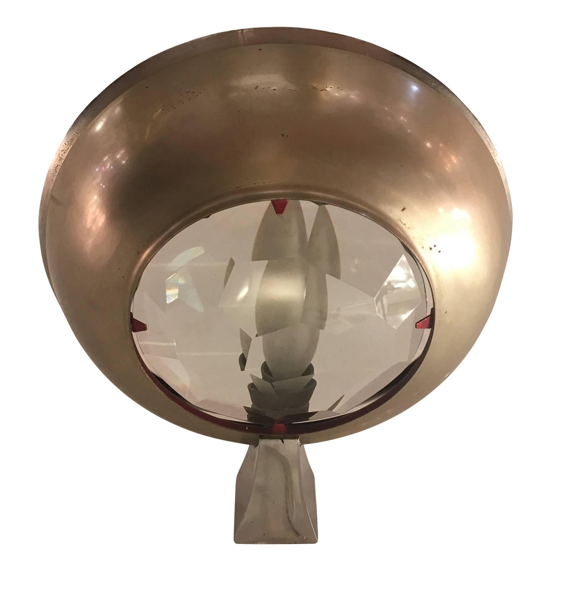 Max Ingrand for Fontana Arte Wall Light with Faceted Glass In Good Condition In New York, NY