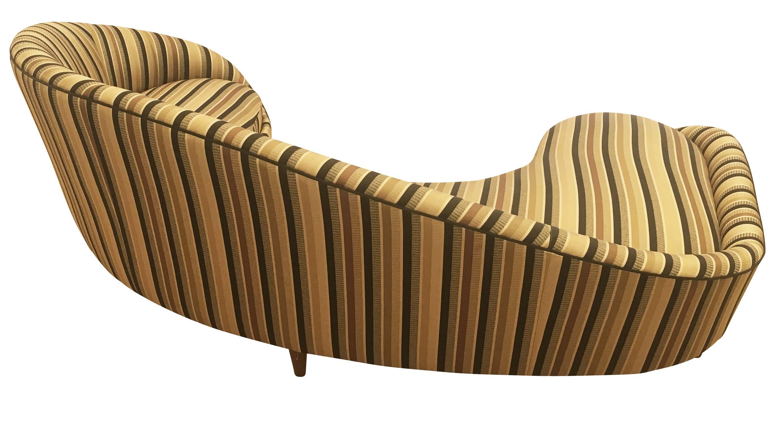 Mid-20th Century Large Curved Italian Mid-Century Sofa