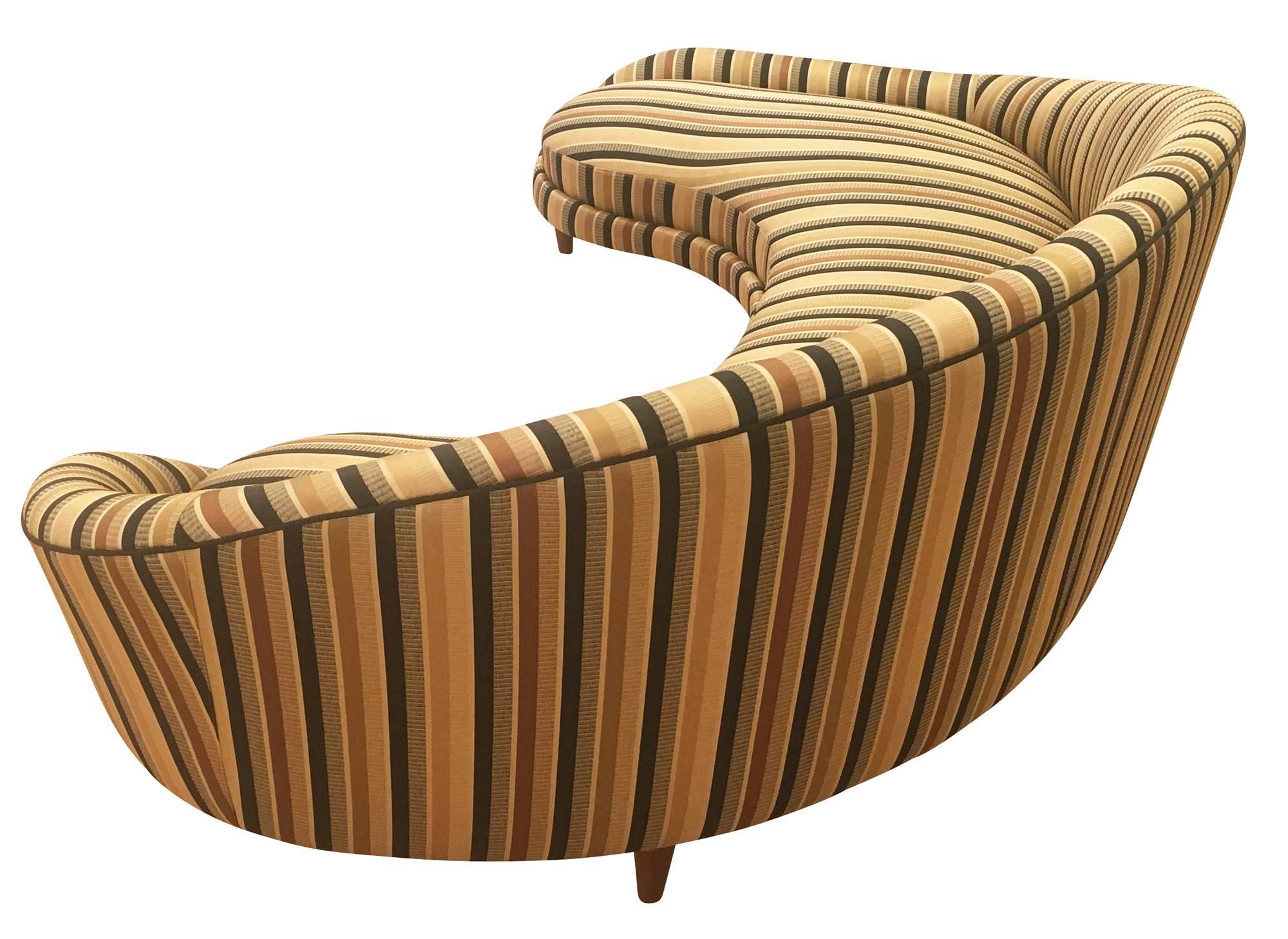 Large Curved Italian Mid-Century Sofa 1