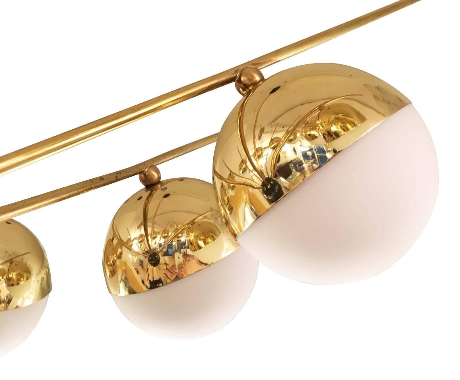 Large Brass Chandelier by GCME, Italy, 1960s In Excellent Condition In New York, NY