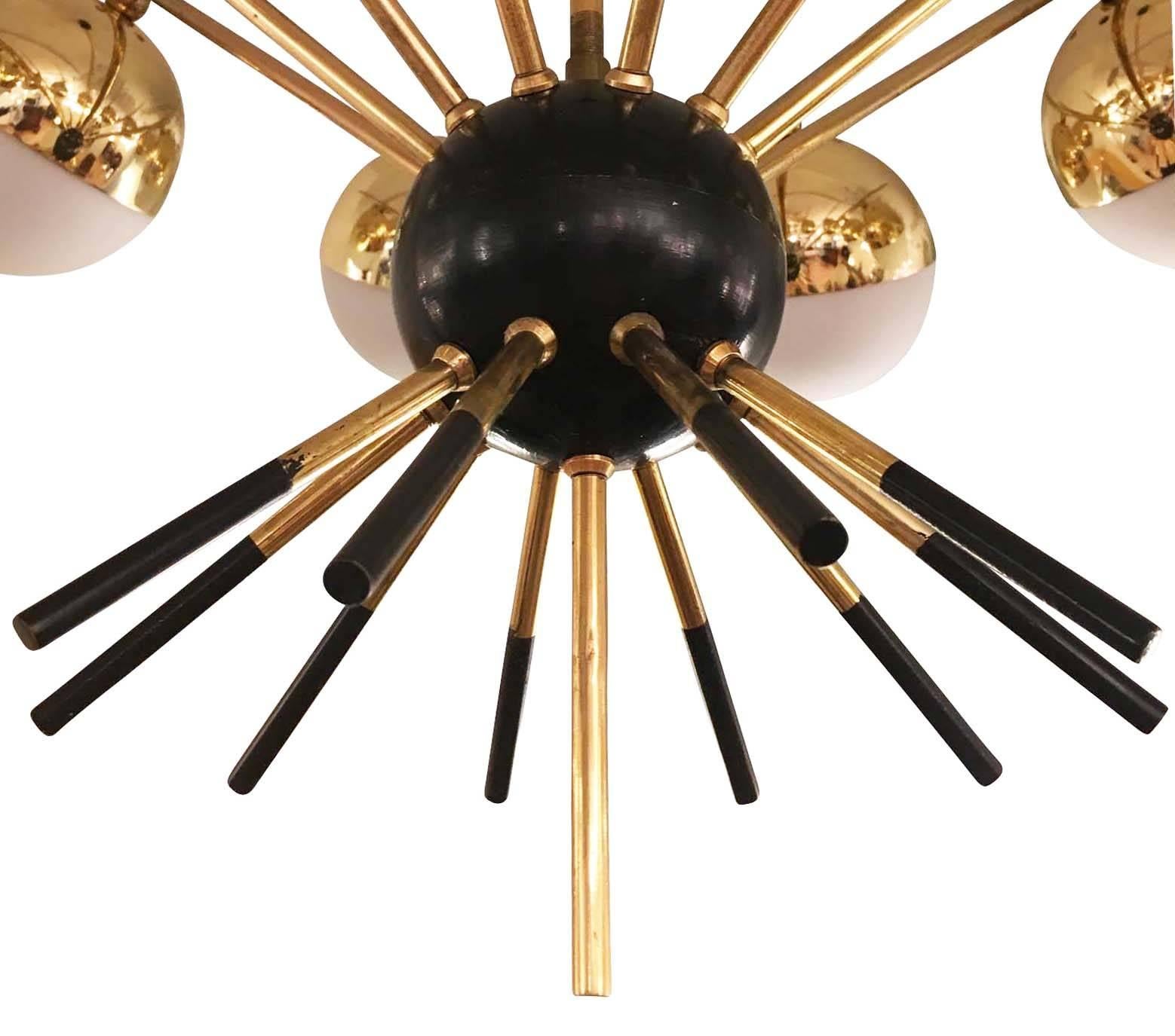 Mid-20th Century Large Brass Chandelier by GCME, Italy, 1960s