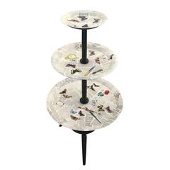 Three-Tiered Table by Piero Fornasetti, Italy, 1955