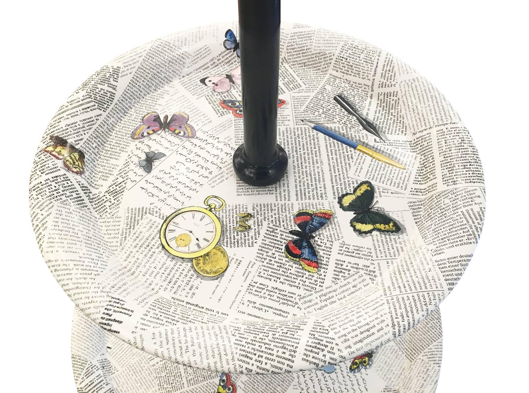 Three-Tiered Table by Piero Fornasetti, Italy, 1955 In Excellent Condition In New York, NY