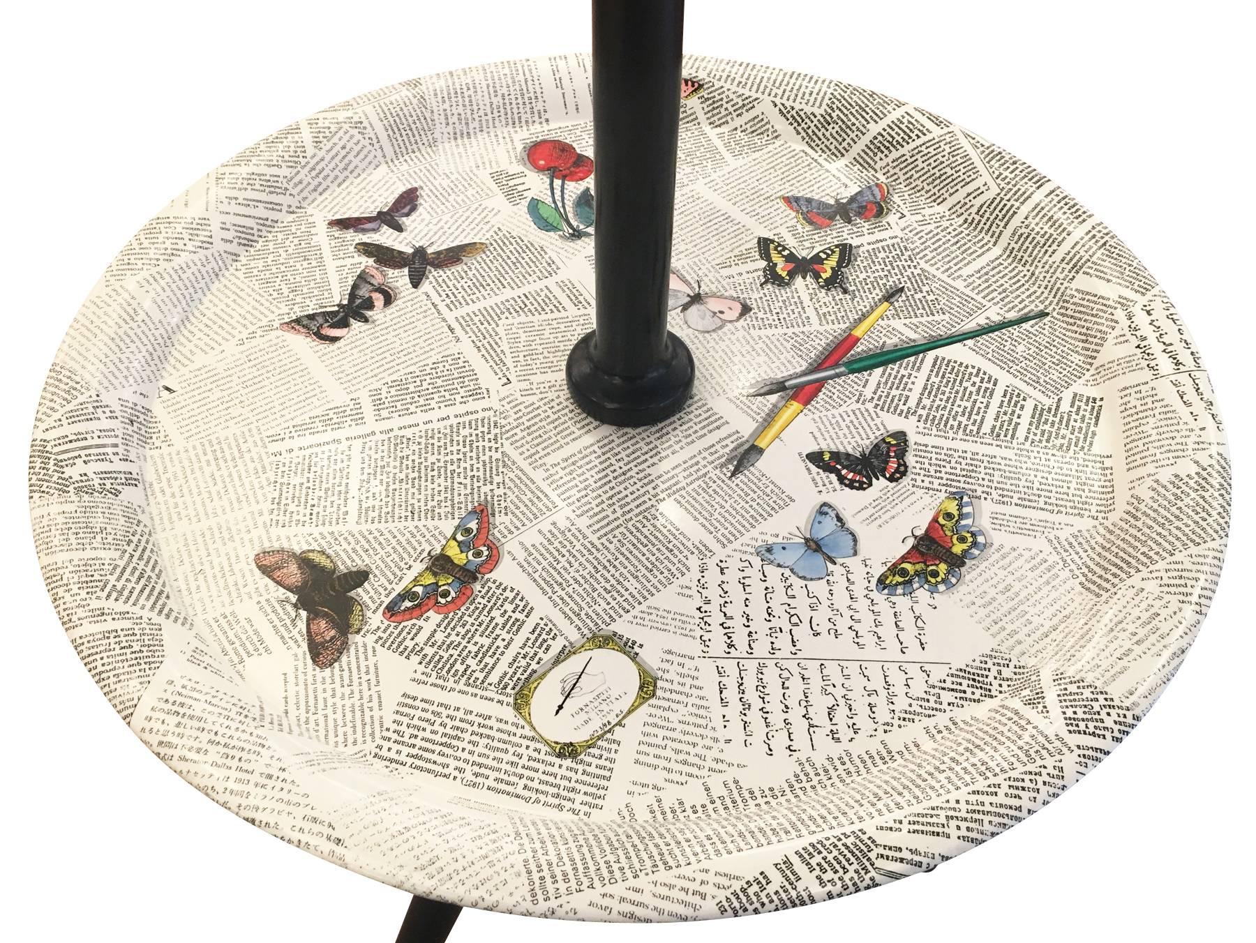 Mid-20th Century Three-Tiered Table by Piero Fornasetti, Italy, 1955