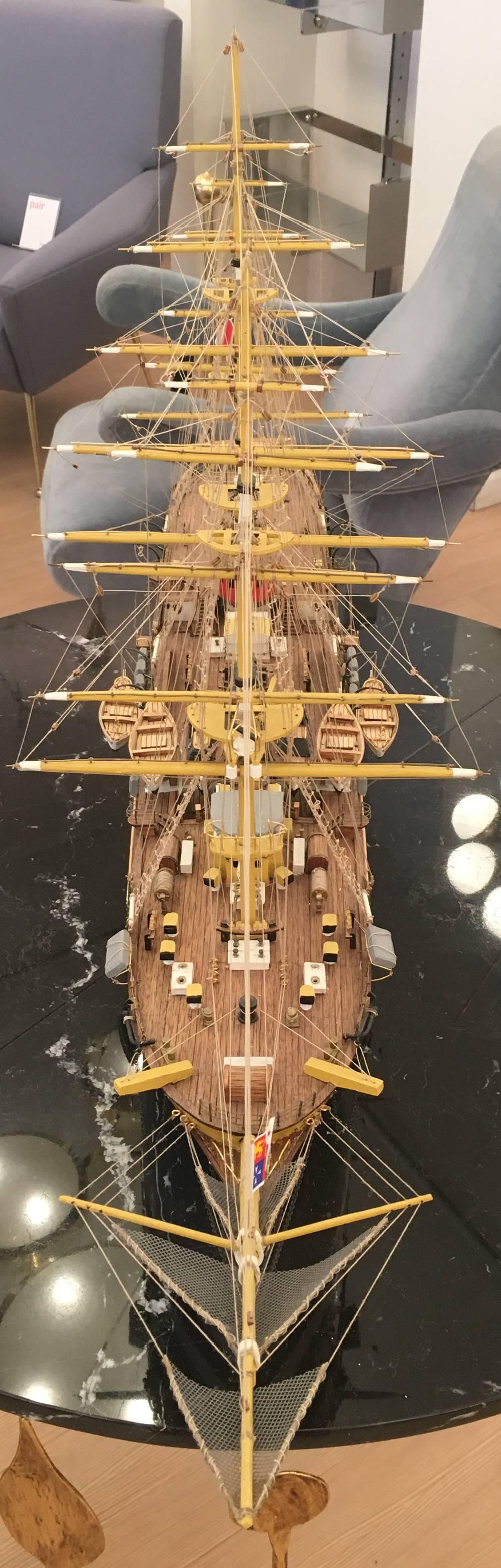 Mid-Century Modern Amerigo Vespucci Wooden Model Ship