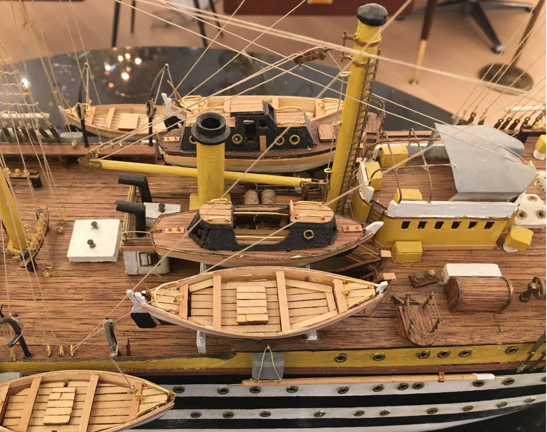 Amerigo Vespucci Wooden Model Ship In Excellent Condition In New York, NY