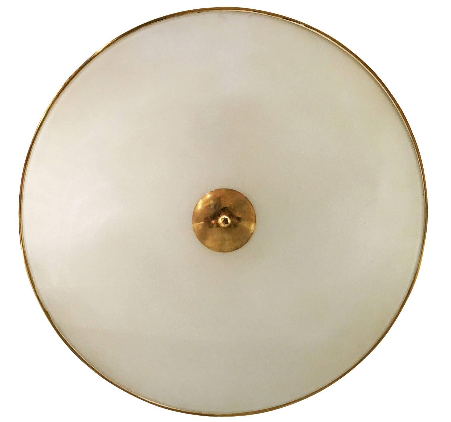 Mid-Century Modern Flush Mount Fixture Attributed to Pietro Chiesa, Italy, 1940s