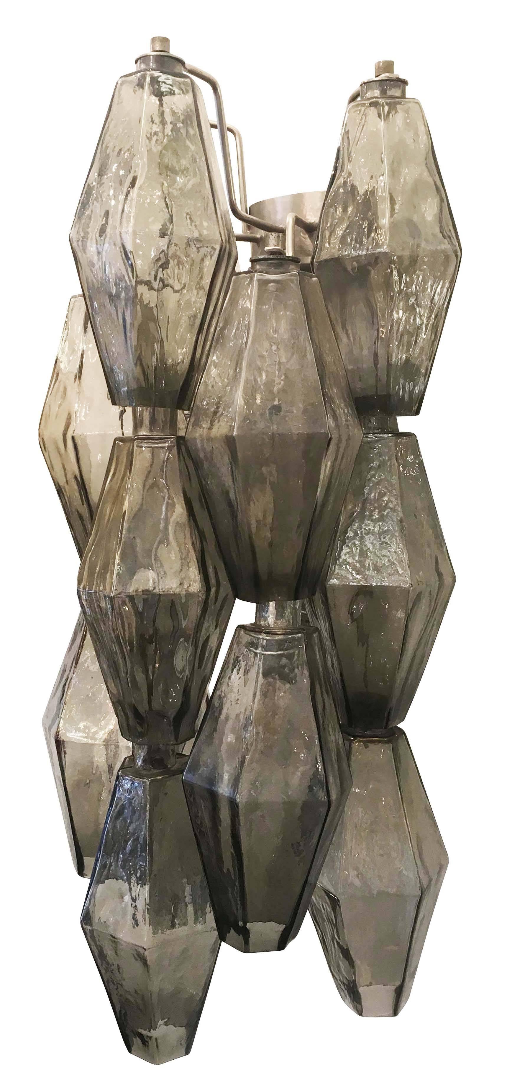 Mid-Century Modern Large Polyhedral Venini Sconces