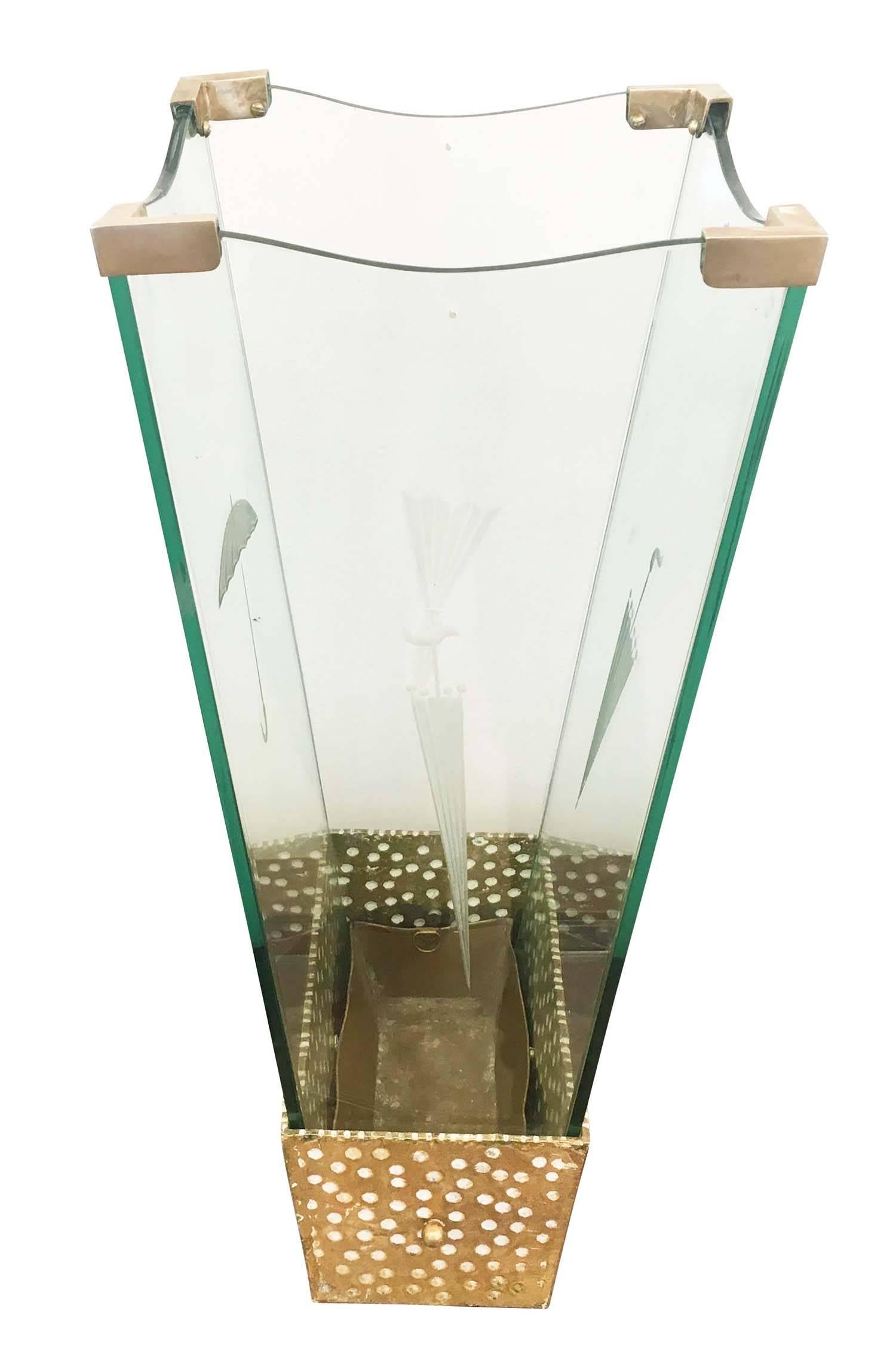 Mid-Century Modern Cristal Art Umbrella Stand, Italy, 1960s