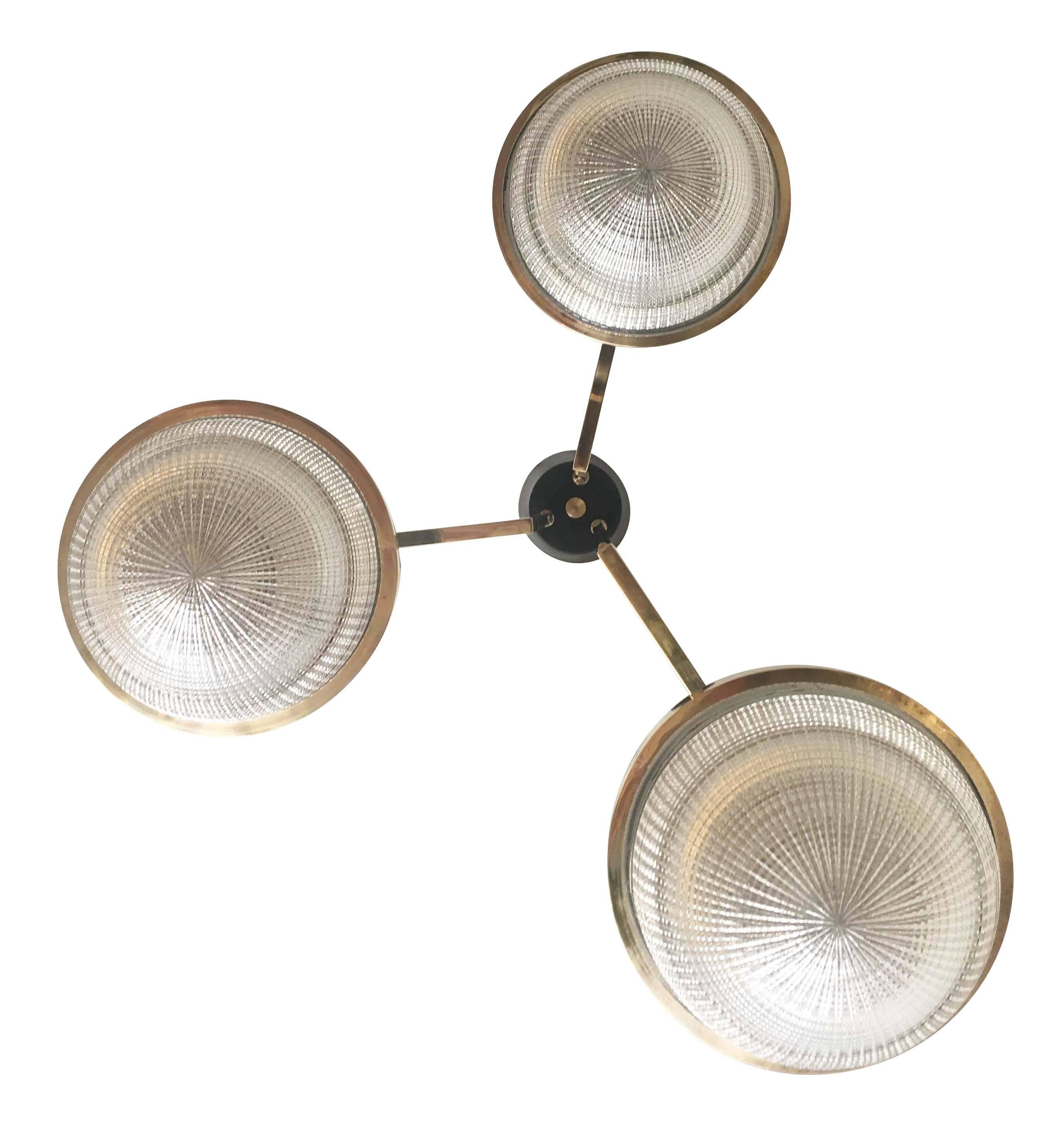 Three-Light Stilnovo Chandelier, Italy, 1960s 1