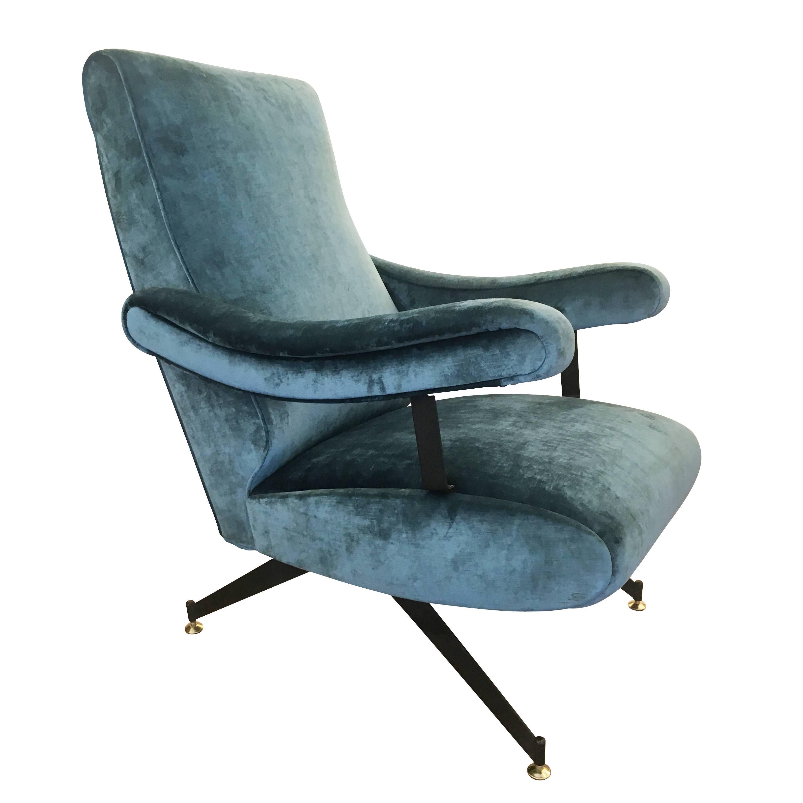 Mid-Century Modern Reclining Lounge Chair by Formanova