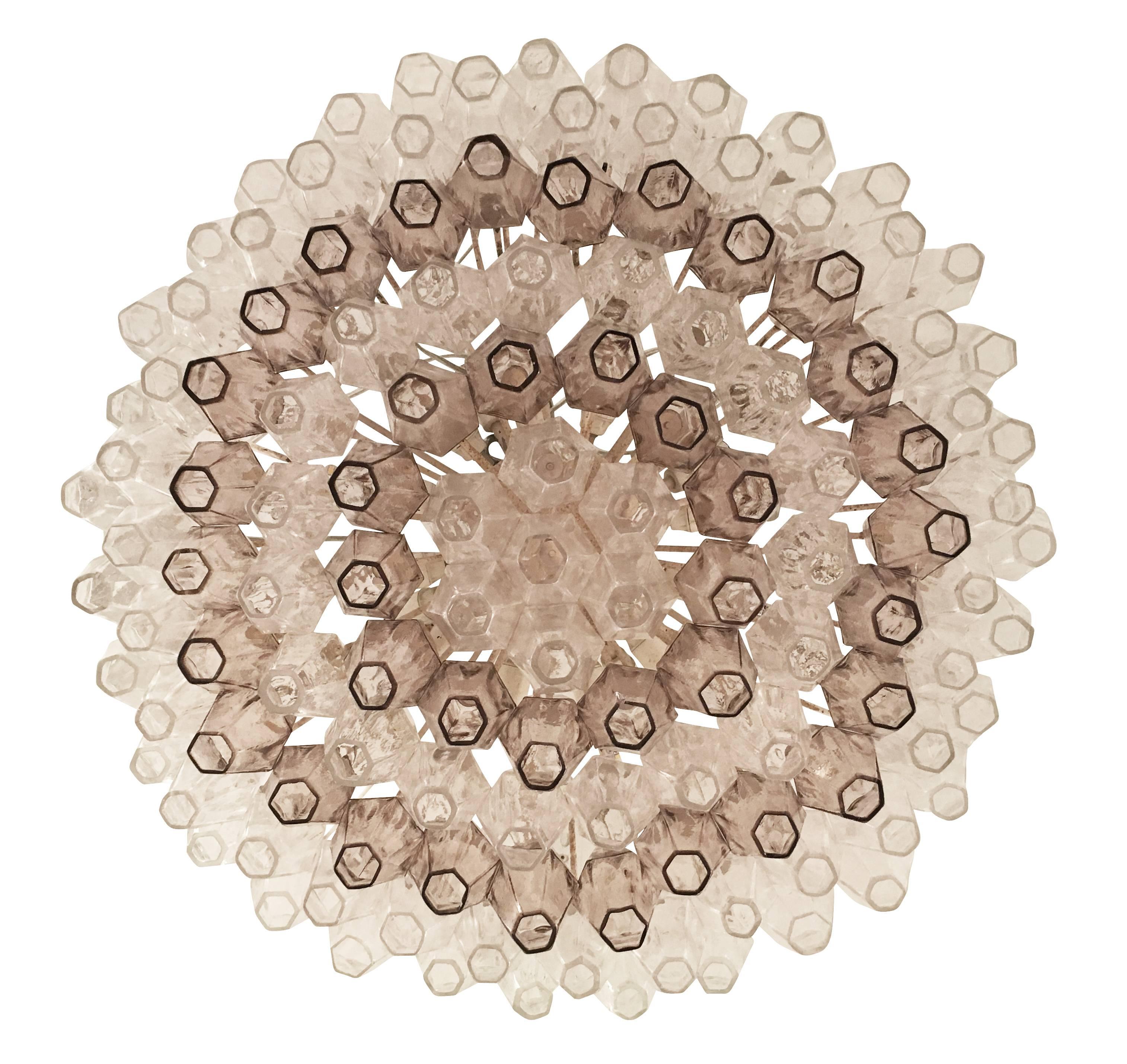 Venini Polyhedral Chandelier, Italy, 1960s In Excellent Condition In New York, NY