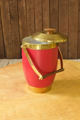 Italian Brass and Leather Ice Bucket