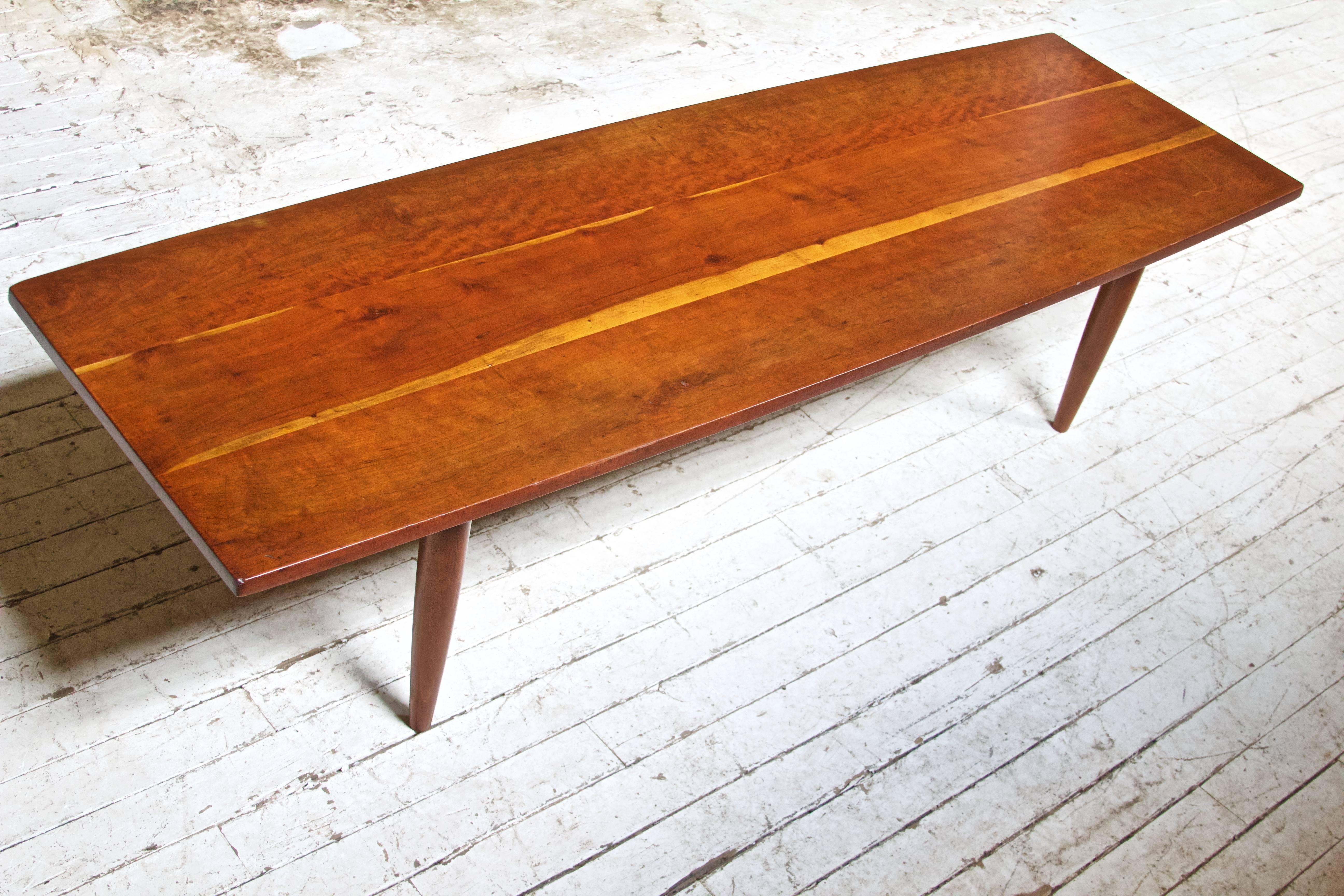 American Vintage Studio Movement Coffee Table by Phillip Lloyd Powell in Cherry, 1960s For Sale