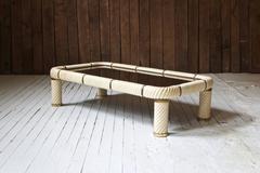 Spiral Porcelain and Brass Coffee Table by Tommaso Barbi