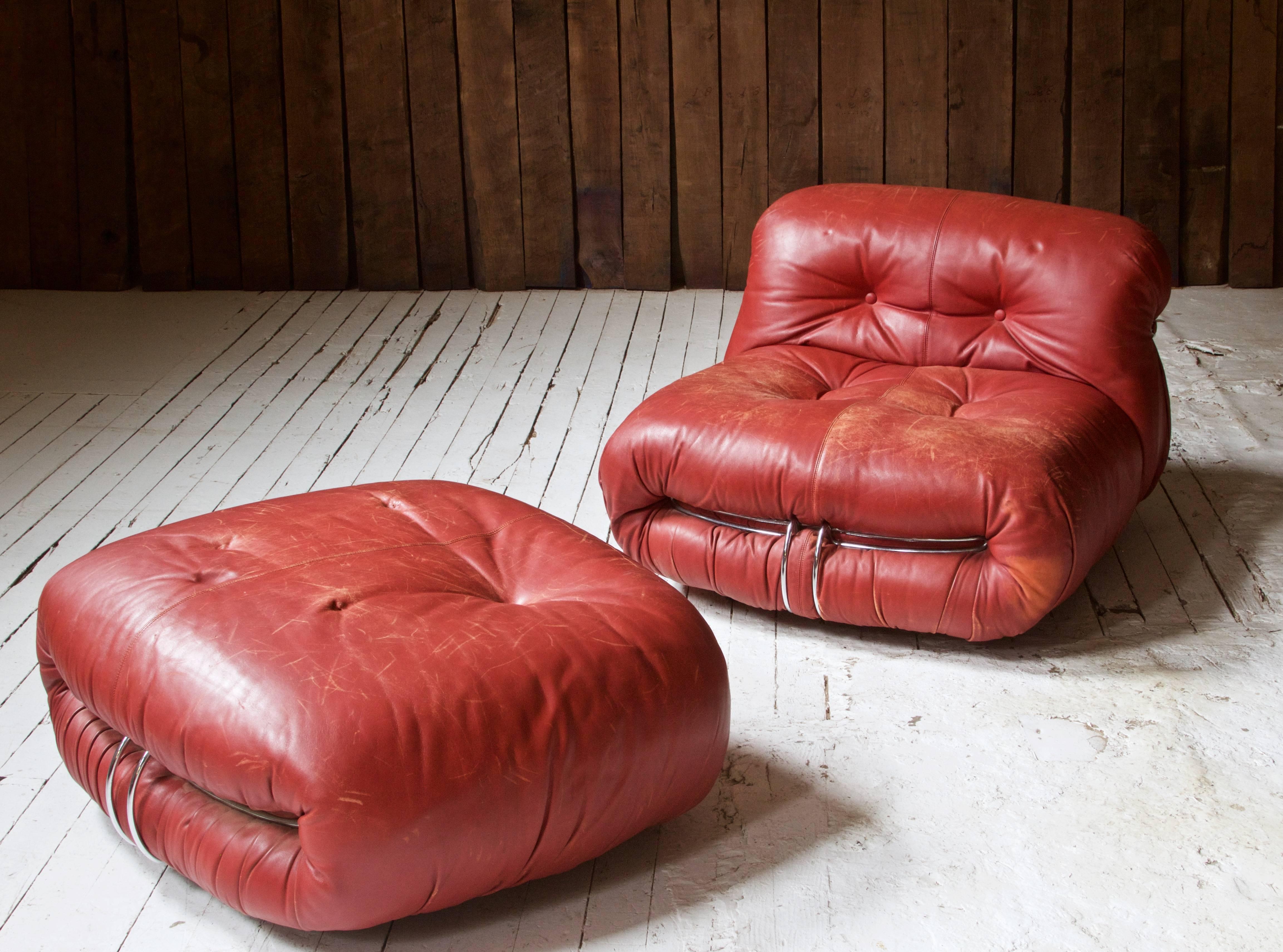 Italian Distressed Red Leather 