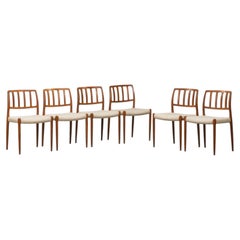 Vintage Set of Six Signed ‘Model 83’ Dining Chairs by Niels Otto Møller, 1960