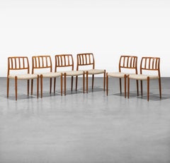 Vintage Set of Six Signed ‘Model 83’ Dining Chairs by Niels Otto Møller, 1960