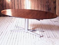 Vintage Rosewood and Chrome Mid-Century American Oval Dining Table, 1960s