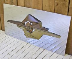 Escultura mural abstracta vintage de bronce y cromo de Giovanni Schoeman, años 70