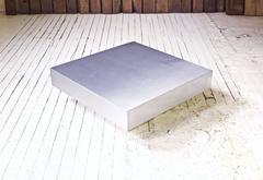 Custom Aluminum Geometric Square Coffee Table, 1980s