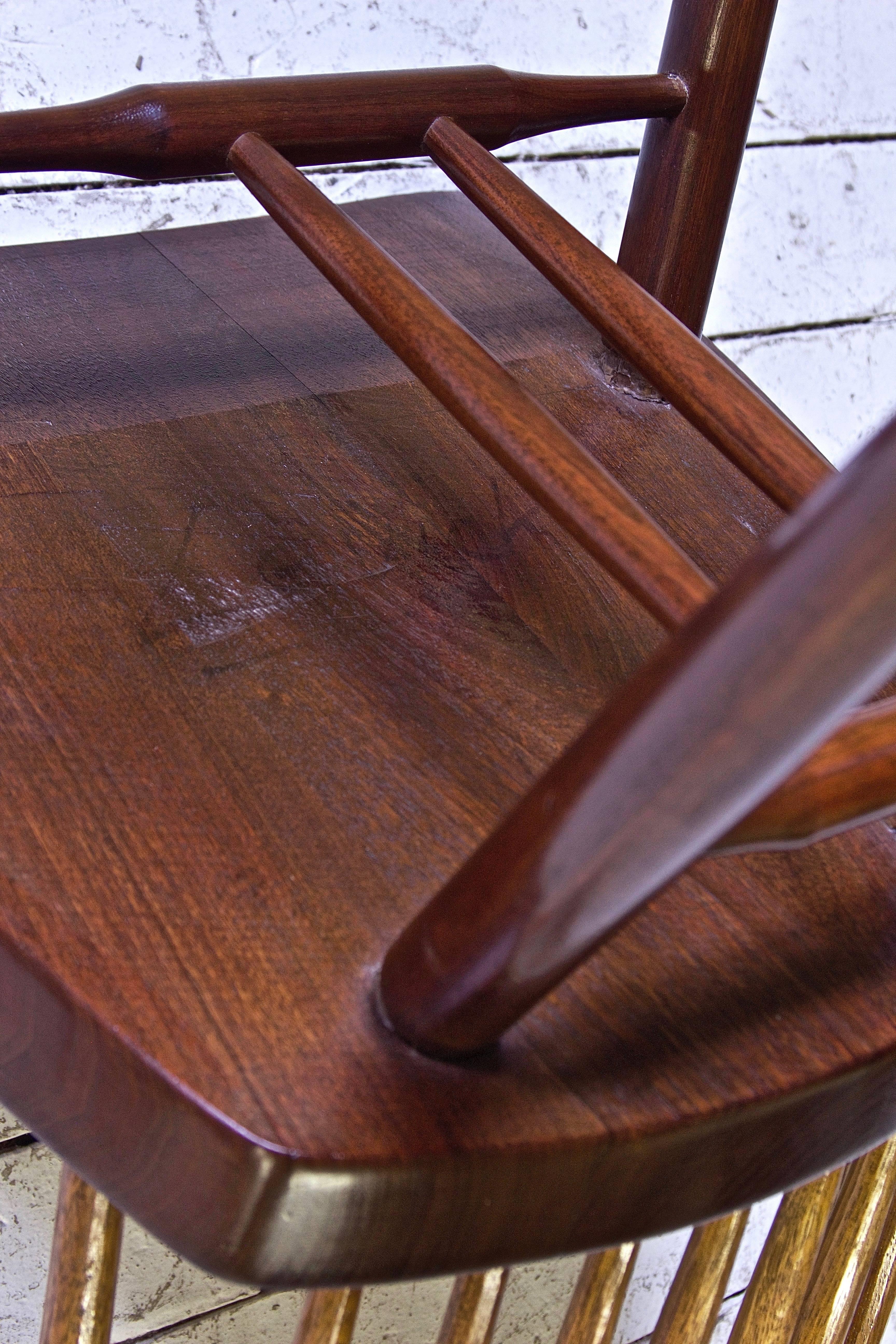 Mid-20th Century Signed 'New Chair' by George Nakashima in Walnut & Hickory, 1950s