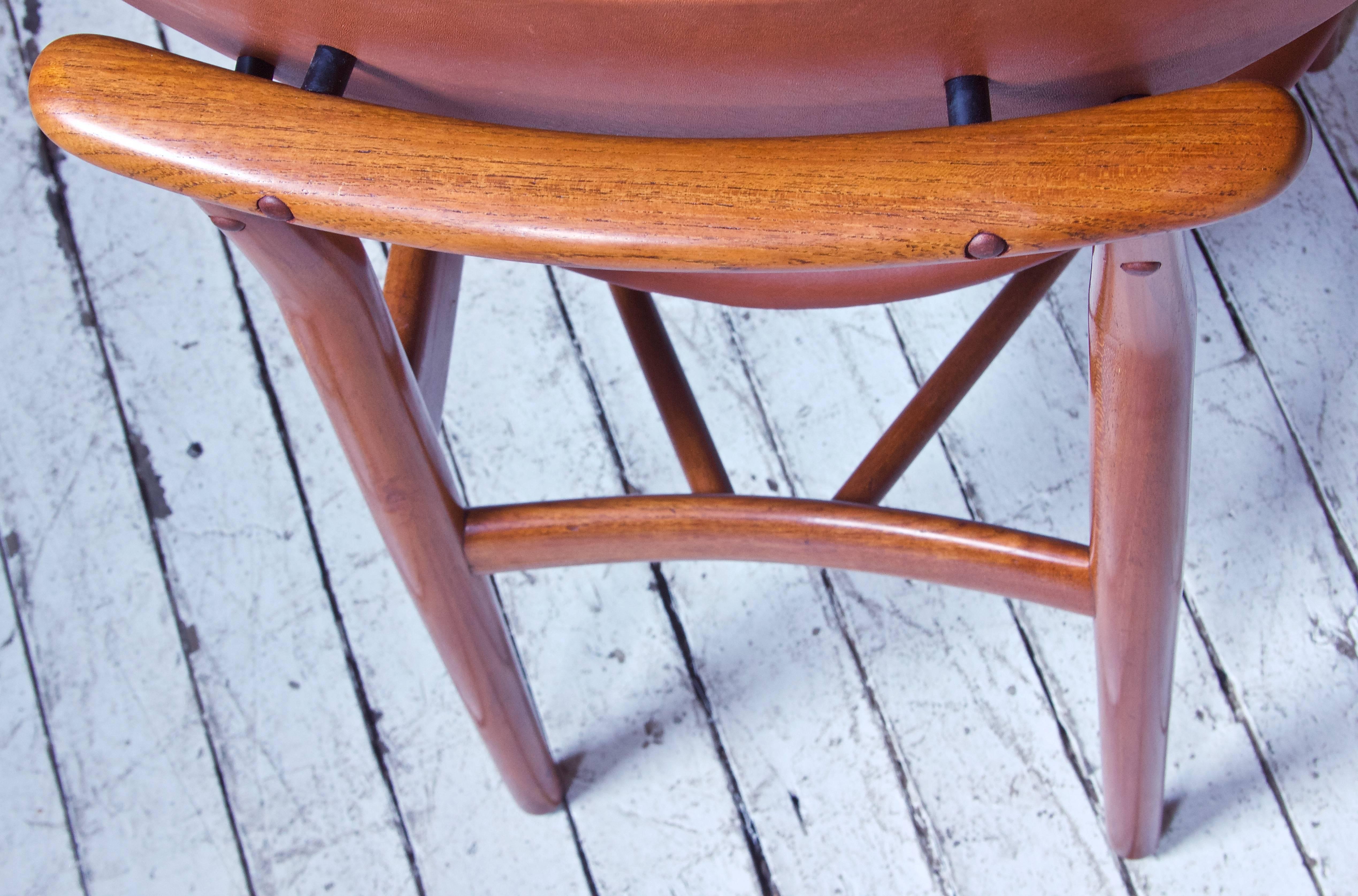 Finn Juhl Side Chair Model-108 in Teak and Leather; Denmark, 1946 1