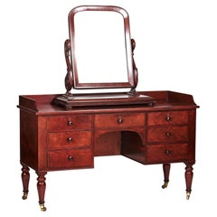 Antique Mahogany Kneehole Dressing Table by Wilkinsons