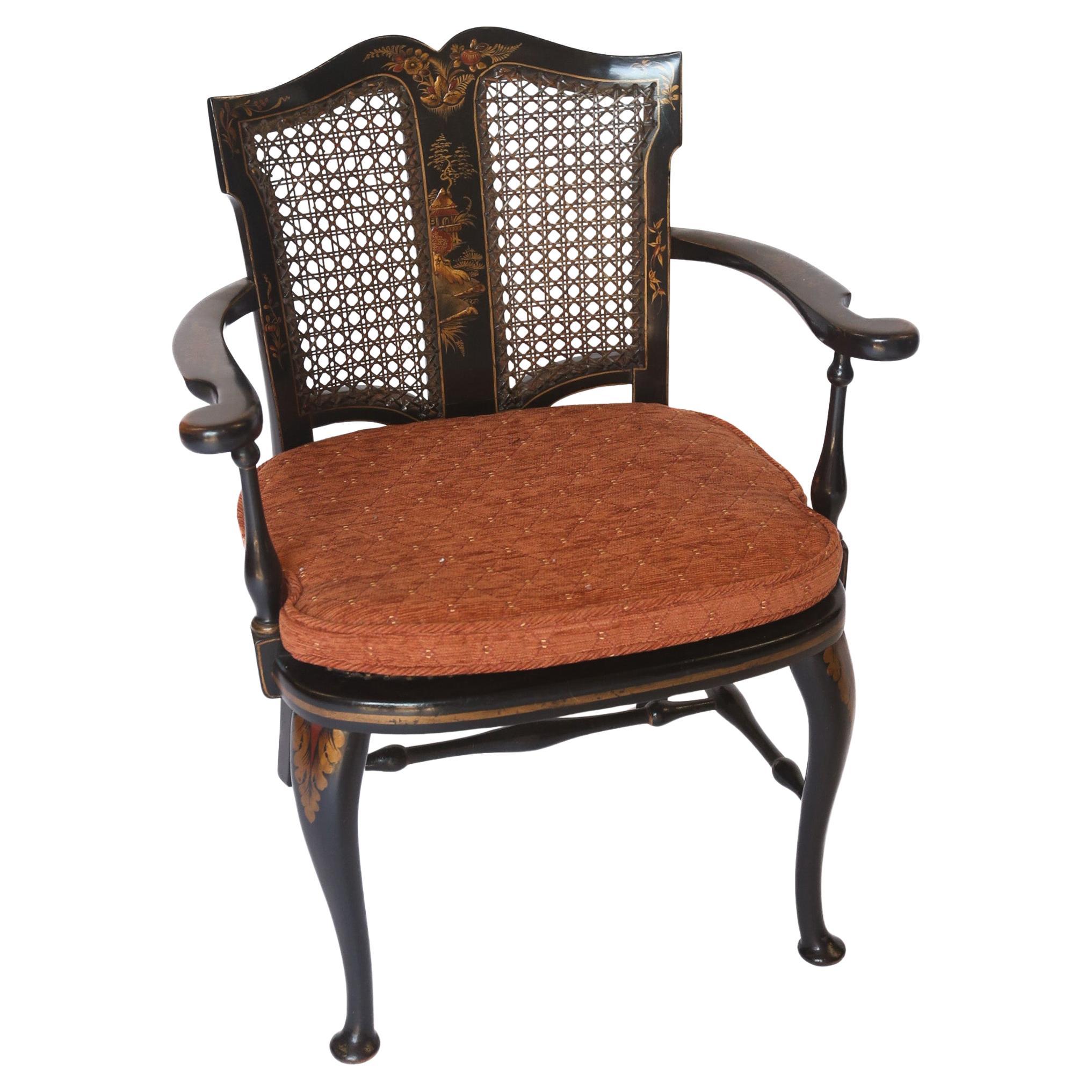 Chaise coudée décorée de Chinoiserie circa 1930