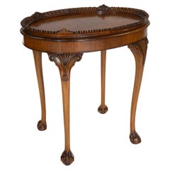 Walnut & carved tray top table circa 1930s