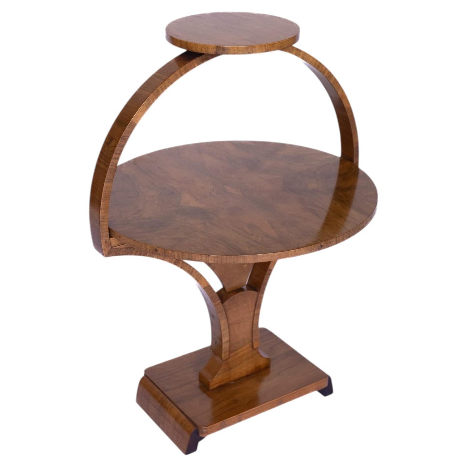 Art Deco Walnut Folding Lamp Table 1930s