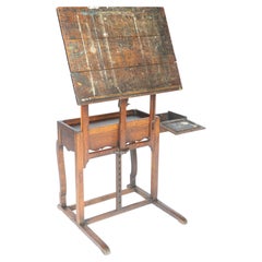 Late Victorian Oak Artist Table /Easel