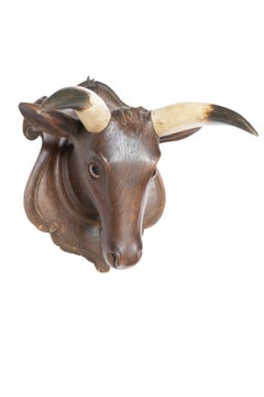 Victorian Oak Carved Cows Head Butchers Shop Trade Sign