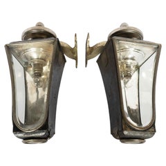 Pair Veteran Car side door pillar lamps C.1915