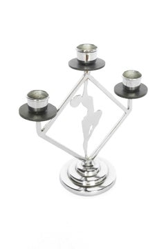 Chandelier Art déco chromé en forme de silhouette féminine, années 1930