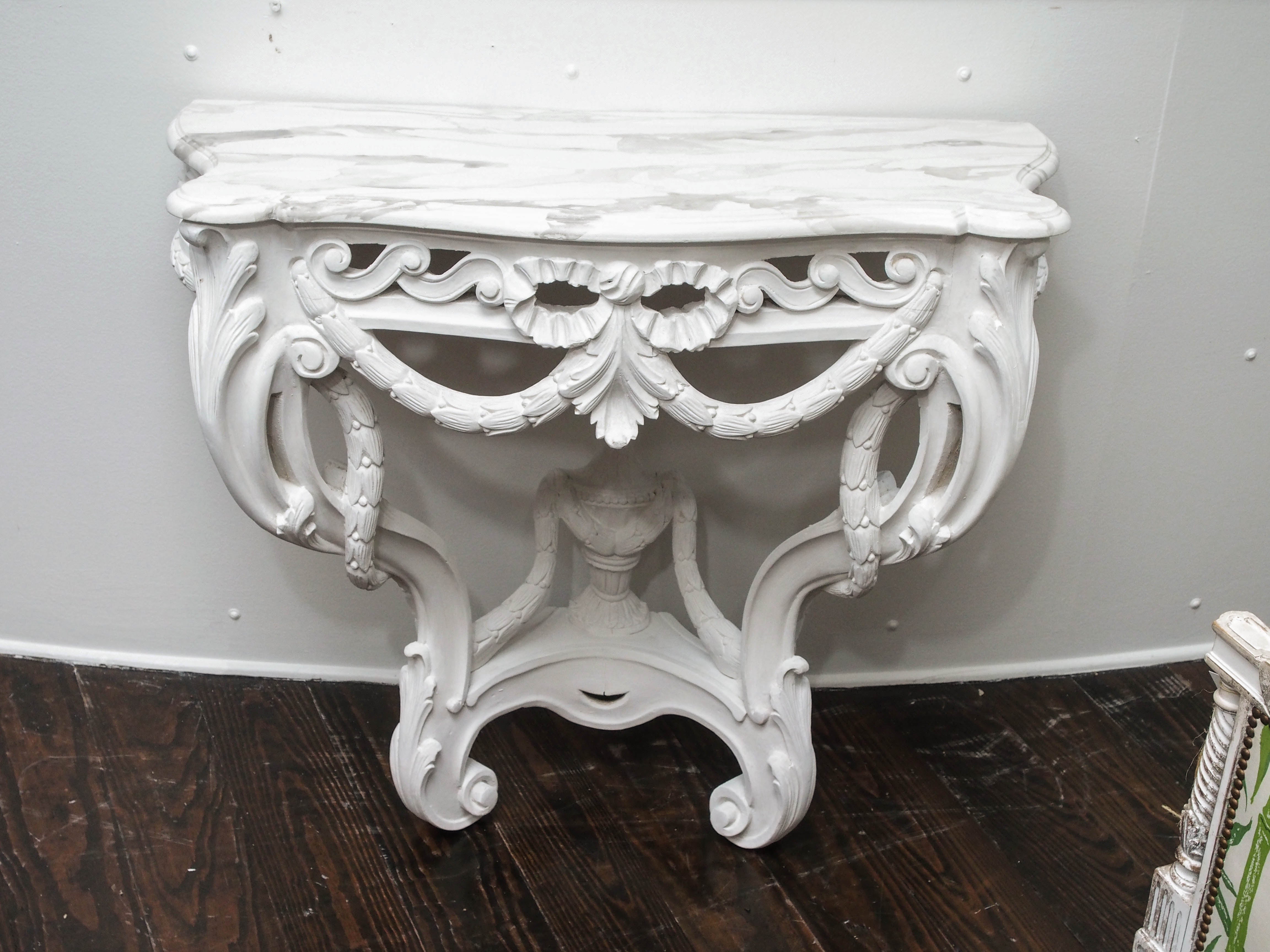 Pair of French Louis XVI Painted Console For Sale