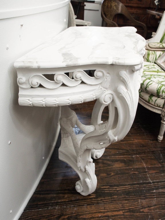 Pair of French Louis XVI Painted Console For Sale 1