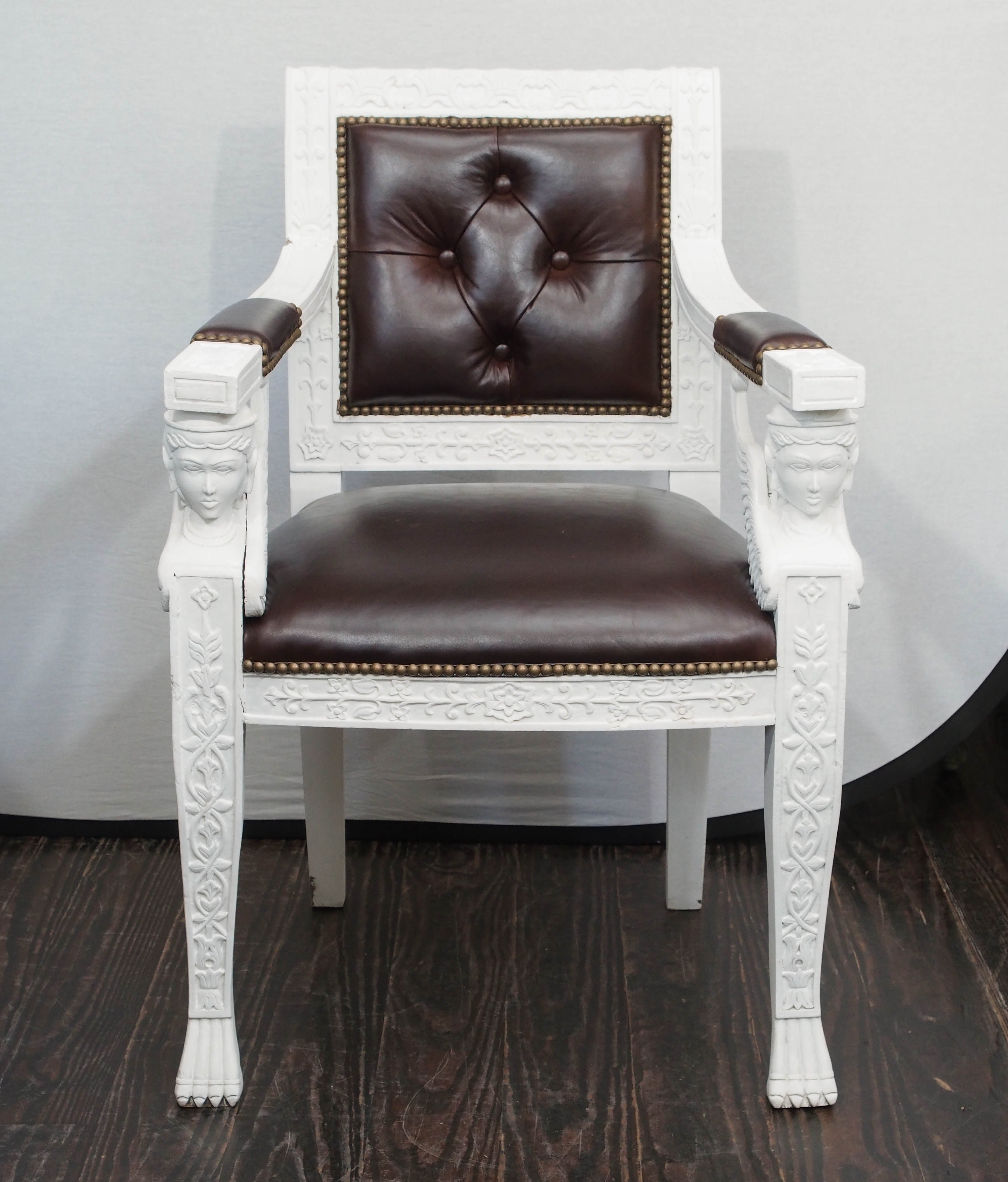 Painted Empire Chair For Sale