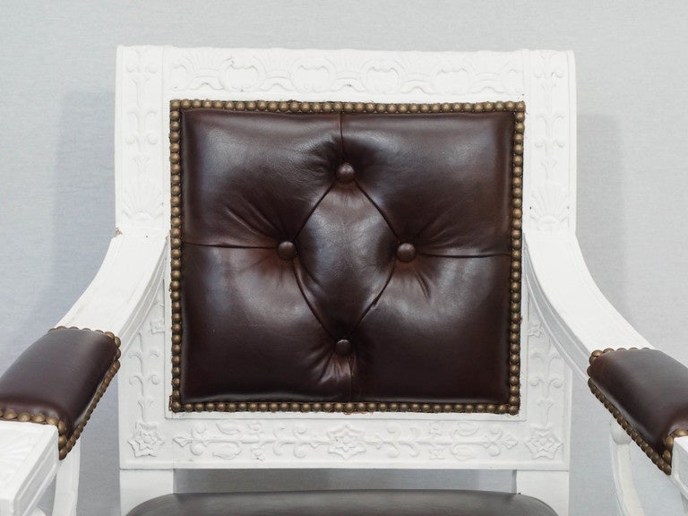 19th century Regal Austrian  covered in brown leather