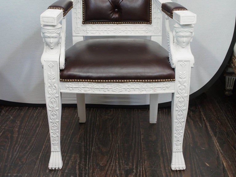 European Painted Empire Chair For Sale