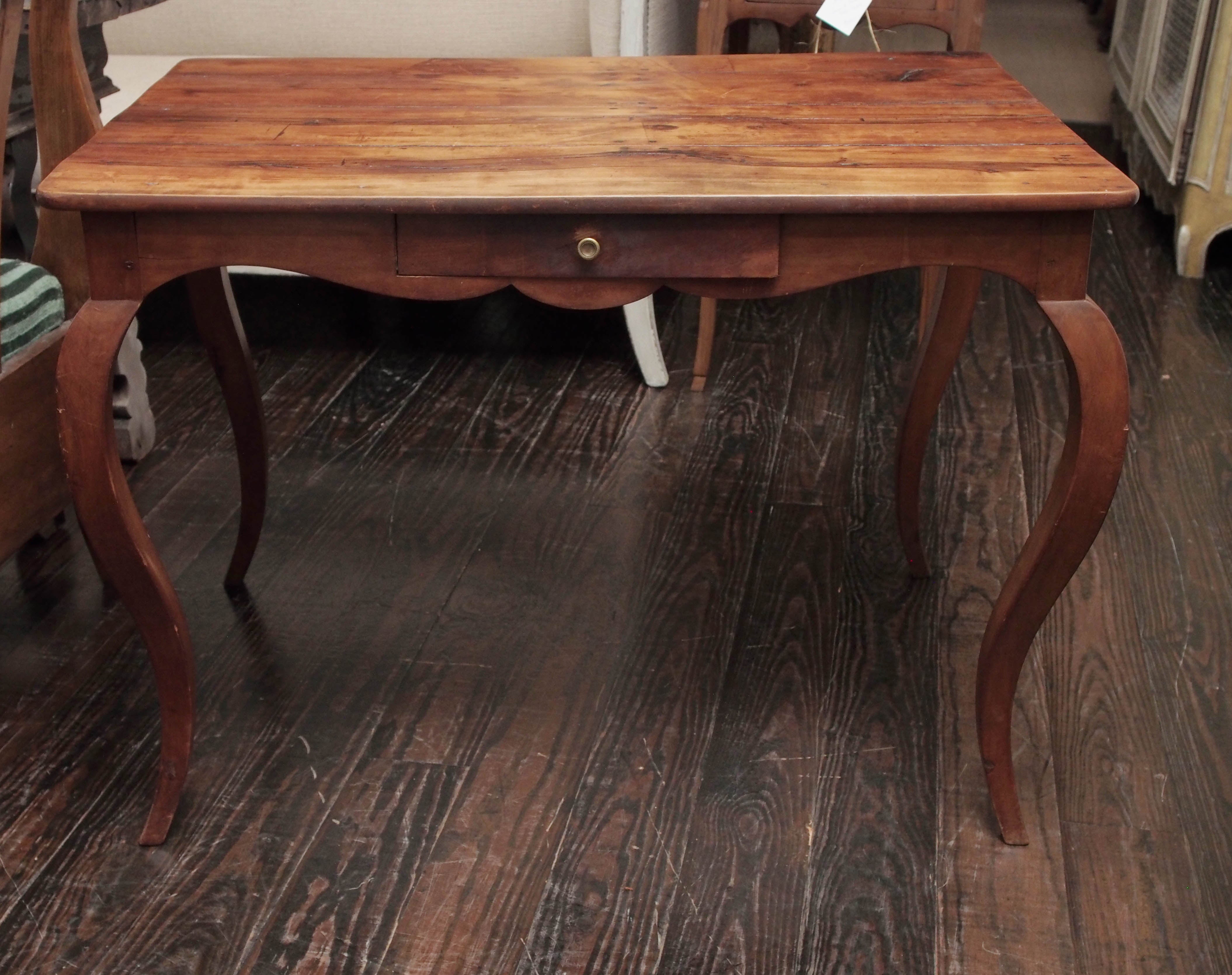 18th century French fruitwood table. Beautiful patina and all pegged.