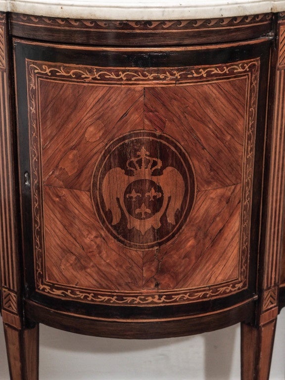 Continental Fruitwood Inlay Cabinet