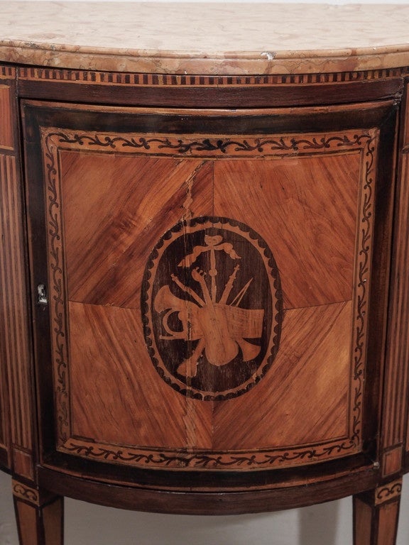 Continental Fruitwood Inlay Cabinet