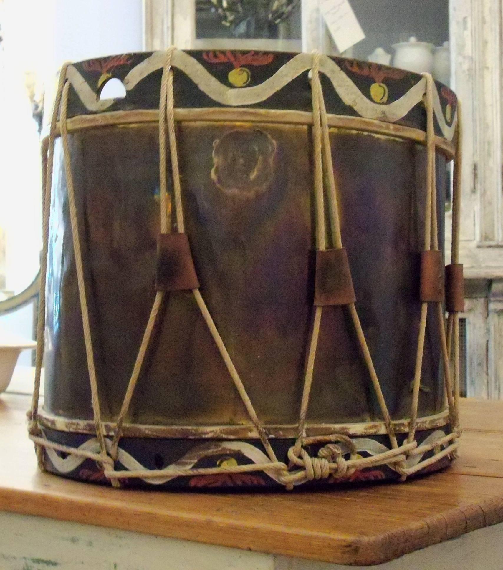 Late 19th Century Italian Brass and Rope Tension Military Drum  For Sale 5